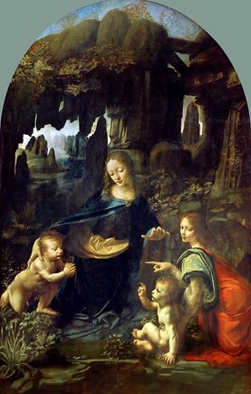 Da Vinci a studiat „forme ciudate facute de natura formativa”, asa cum se vede in pictura sa Fecioara Stancilor